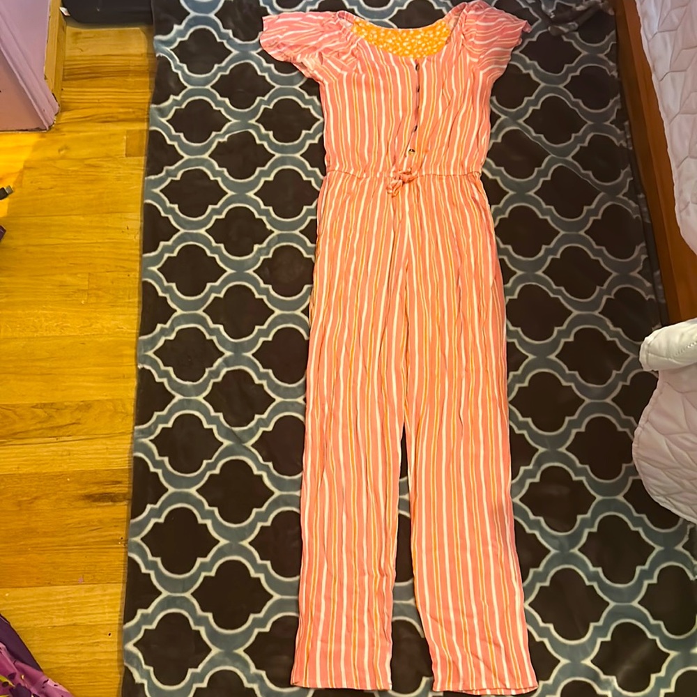 Girls medium striped pink jumper